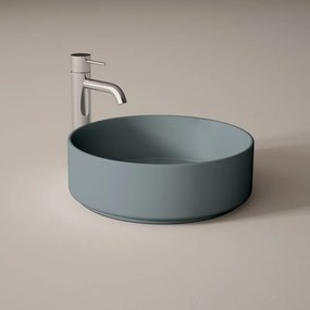 Lavabo da appoggio Colors tondo in ceramica L 37 x P 37 x H 12 cm blu