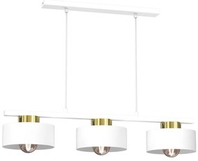 Lampadario a sospensione con filo MARTI 3xE27/15W/230V bianco/oro