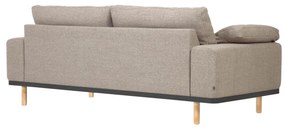 Kave Home - Divano Noa 3 posti con cuscini beige con gambe finitura naturale 230 cm