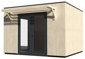 Casetta da giardino DECOR ET JARDIN in legno Studio Como Legno con porta doppio battente, superficie totale 13.16 m² e spessore parete 90 mm