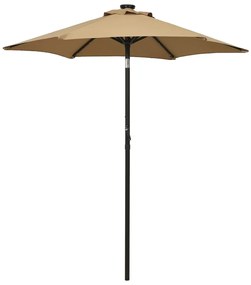 Ombrellone Da Giardino Con Led Tortora 200x211 Cm İn Alluminio /