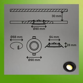Briloner 7586035 - Set da 3 plafoniere LED per bagno KLIRA 1xLED/4,9W/230V IP23 nero