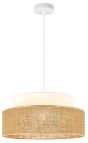 Lampadario a sospensione con filo BOHO 1xE27/60W/230V diametro 40 cm bianco/beige