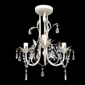 Lampadario Da Soffitto Cristallo Elegante Bianco /