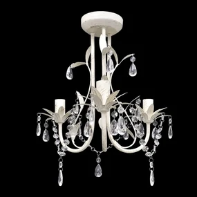 Lampadario Da Soffitto Cristallo Elegante Bianco /