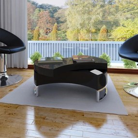 Tavolino Da Salotto Forma Regolabile Nero Lucido /