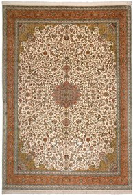 Cashmere Silk Tappeto orientale 330x240 Beige (Indian) Annodato A Mano
