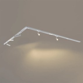Sistema di illuminazione a binario moderno con 5 faretti bianchi monofase - Iconic Ivy