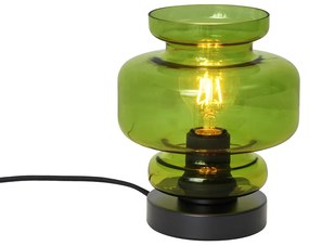 Lampada da tavolo retrò nera con vetro verde - Denise