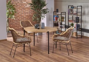 Set tavolo rotondo Morgan ø120 cm + 3 sedie K336 rattan naturale