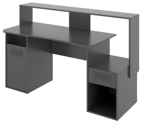 Scrivania da gioco  regolabile in altezzaFOSK  L 153.5 x H 85 x P 62 cm grigio e nero