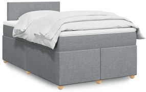 Giroletto A Molle Con Materasso Grigio Chiaro 120x190cm Tessuto /