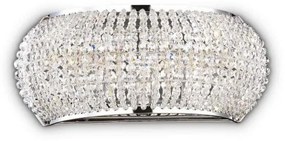 Pasha' applique a parete in cristallo 3 luci attacco g9 cromo lampa...