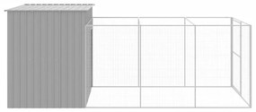 Casetta cani corsa grigio chiaro 214x457x181 cm acciaio zincato
