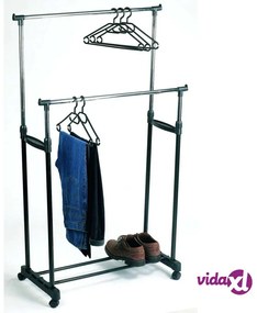 Perel Appendiabiti con 2 Barre 80x43x170 cm