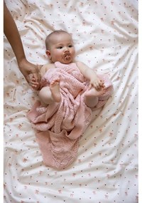 Coperta per bambini rosa polveroso in cotone organico lavorata a maglia 80x100 cm Sorbet – Cam Cam Copenhagen