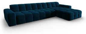 Divano angolare in velluto blu scuro (angolo destro) Kendal - Micadoni Home