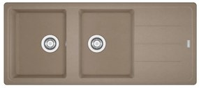 Lavello integrato 2 vasche con gocciolatoio laterale destro o sinistro FRANKE Boston fragranite L 50 x L 116 cm marrone