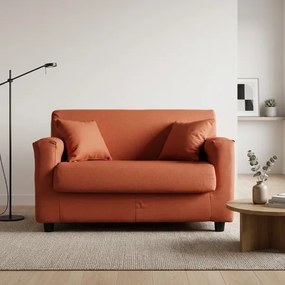 Divano 2 posti Arancio - tessuto sfoderabile 124 cm BOLOGNA