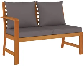 Set da pranzo da giardino 6pz con cuscini legno massello acacia