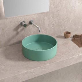 Kamalu - Lavabo tondo colore turchese opaco 35cm | KLT-350T