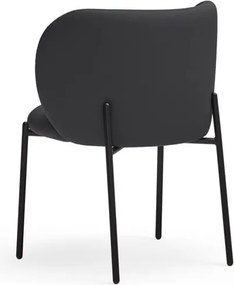 Set di sedie da pranzo nera in imbottito 2 pz Mogi – Teulat