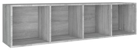 Libreria/mobile tv grigio sonoma 36x30x143 cm legno multistrato