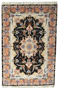 Tabriz Tappeto persiano 150x100 Nero (Iran) Annodato A Mano