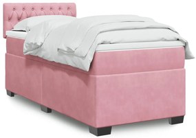 Giroletto A Molle Con Materasso Rosa 100x200 Cm İn Velluto /