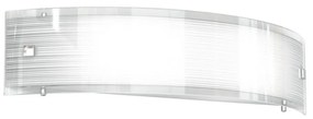 Applique Contemporanea Linear Mad Metallo E Vetro Bianco 2 Luci E27 50Cm