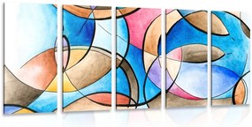 Quadri 5 pezzi – Disegno astratto di forme