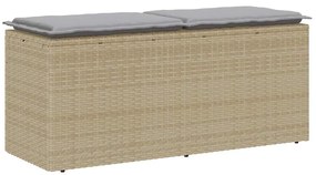 Panca Da Giardino Con Cuscino Beige 110x40x44 Cm İn Polyrattan /