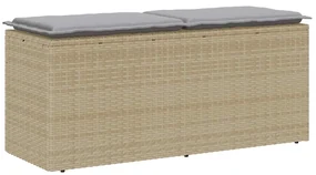 Panca Da Giardino Con Cuscino Beige 110x40x44 Cm İn Polyrattan /