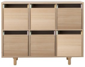 Cassettiera bassa per bambini in legno massiccio di pavlovnia in colore naturale 25,5x88,5 cm Calle - Bloomingville Mini