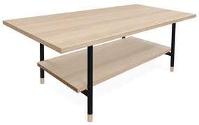 Tavolino con piano in rovere decorato in colore naturale 60x120 cm Jugend - Woodman
