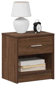 Comodini 2 Pz Con Cassetto Rovere Marrone 39x28x41 Cm /