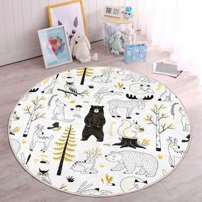 Tappeto per bambini giallo e bianco ø 120 cm Comfort - Mila Home