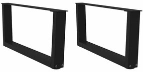 Gambe Per Tavolo Da Pranzo A V 2 Pz Nero 70x(30-31,3)cm Acciaio /