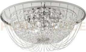 Plafoniera vienna cromo 4 luci attacco e14 45x22cm in cristallo k9