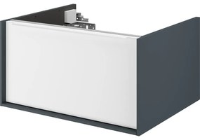 Mobile da bagno sotto lavabo Neo grigio laccato opaco L 60 x H 32 x P 48 cm 1 cassetto, lavabo non incluso