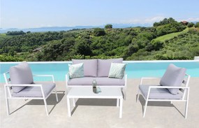 LUCIUS - salotto da giardino in alluminio e poliestere