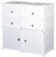 Armadio Guardaroba Scarpiera Modulare in Plastica 6 Cubi Bianco 75x37x73 cm