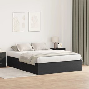 Struttura letto con contenitore in rovere nero 140x200 cm