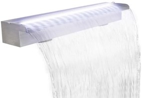 Cascata Per Laghetto Rettangolare Con Led İn Acciaio Inox 90 Cm /