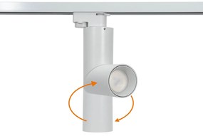 Faretto GU10 per binario Monofase - Bianco - Orientabile e Snodabile