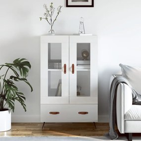 Credenza Bianco Lucido 69,5x31x115 Cm İn Legno Multistrato /