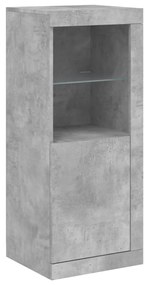 Credenza con luci led grigio cemento 41x37x100 cm