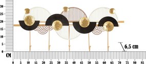 Appendiabiti da parete in oro e nero Art - Mauro Ferretti