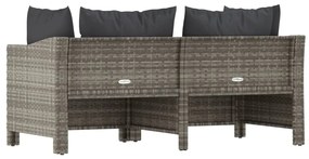 Set di Divani da Giardino 2 pz con Cuscini in Polyrattan Grigio