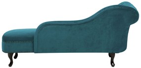 Chaise longue sinistra in velluto verde acqua NIMES Beliani